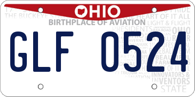 OH license plate GLF0524