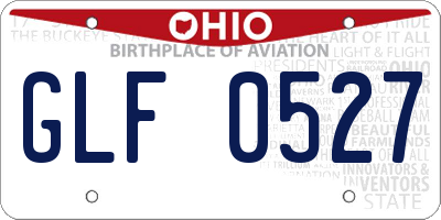 OH license plate GLF0527