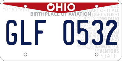 OH license plate GLF0532