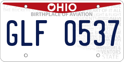 OH license plate GLF0537