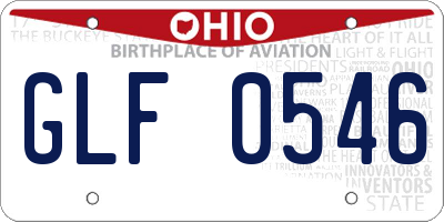 OH license plate GLF0546