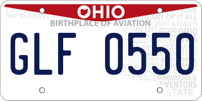 OH license plate GLF0550