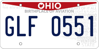 OH license plate GLF0551