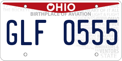 OH license plate GLF0555