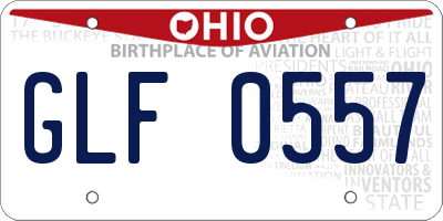 OH license plate GLF0557