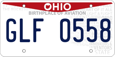 OH license plate GLF0558