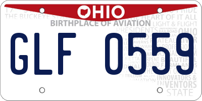 OH license plate GLF0559