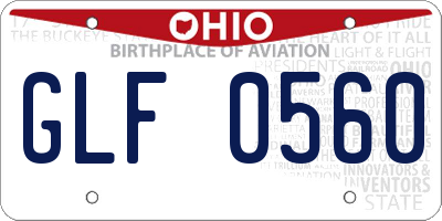 OH license plate GLF0560