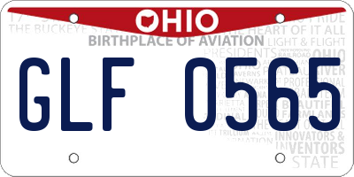 OH license plate GLF0565