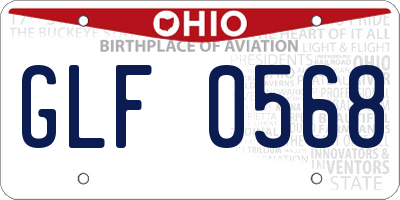 OH license plate GLF0568