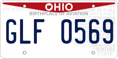 OH license plate GLF0569