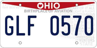 OH license plate GLF0570
