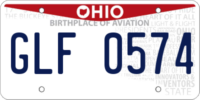 OH license plate GLF0574