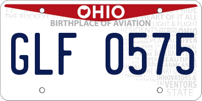 OH license plate GLF0575