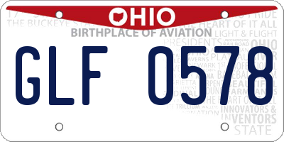 OH license plate GLF0578
