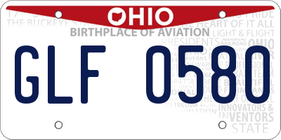 OH license plate GLF0580