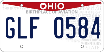 OH license plate GLF0584