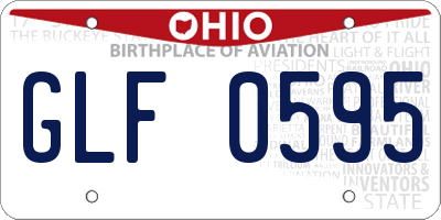 OH license plate GLF0595