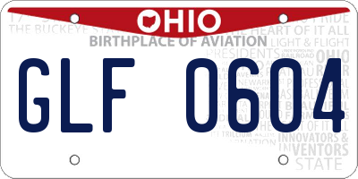 OH license plate GLF0604