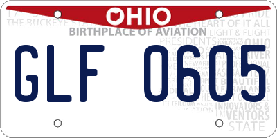 OH license plate GLF0605