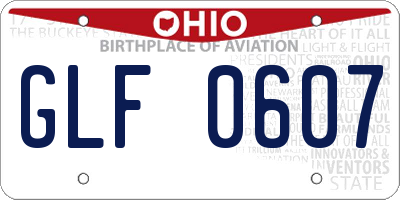 OH license plate GLF0607