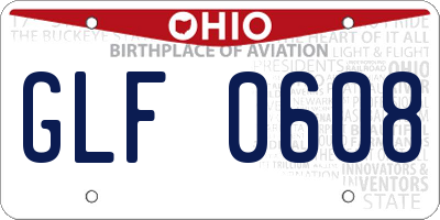 OH license plate GLF0608