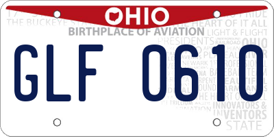 OH license plate GLF0610