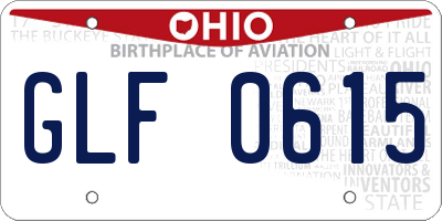 OH license plate GLF0615