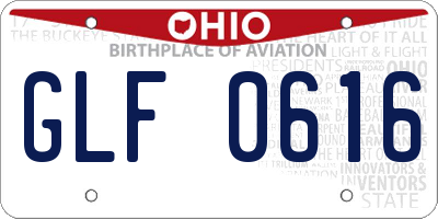 OH license plate GLF0616