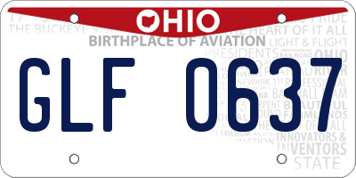 OH license plate GLF0637