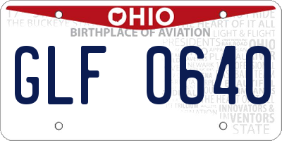 OH license plate GLF0640