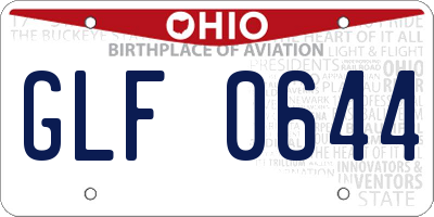 OH license plate GLF0644