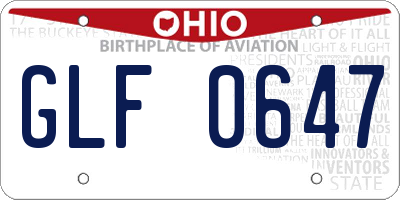 OH license plate GLF0647