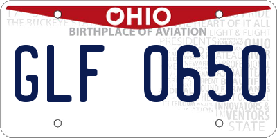 OH license plate GLF0650