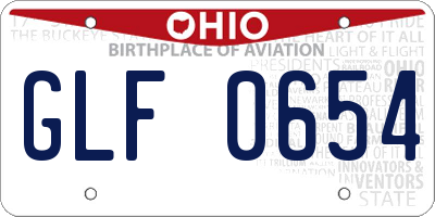 OH license plate GLF0654