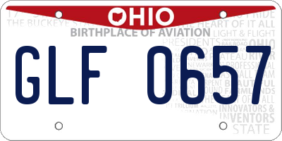 OH license plate GLF0657