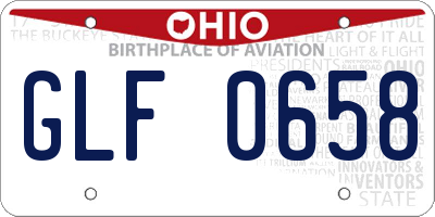 OH license plate GLF0658