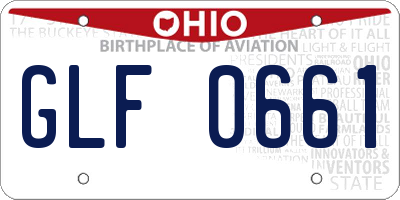 OH license plate GLF0661