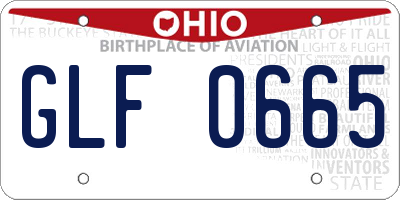 OH license plate GLF0665