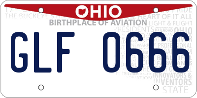 OH license plate GLF0666
