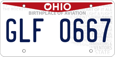 OH license plate GLF0667
