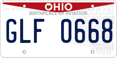 OH license plate GLF0668