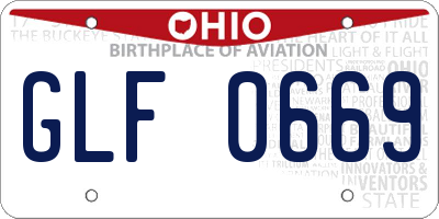 OH license plate GLF0669