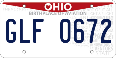 OH license plate GLF0672