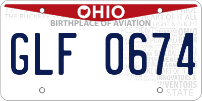 OH license plate GLF0674