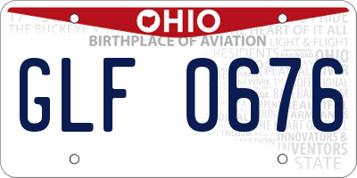 OH license plate GLF0676