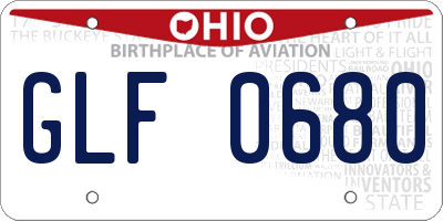 OH license plate GLF0680