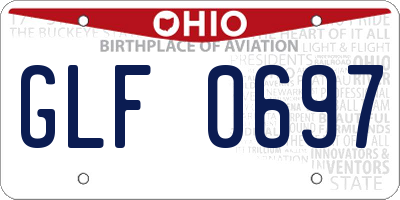 OH license plate GLF0697