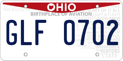 OH license plate GLF0702