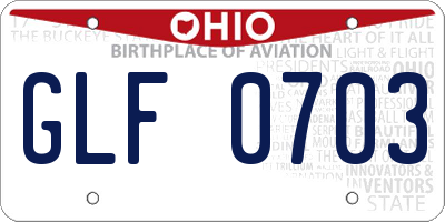 OH license plate GLF0703